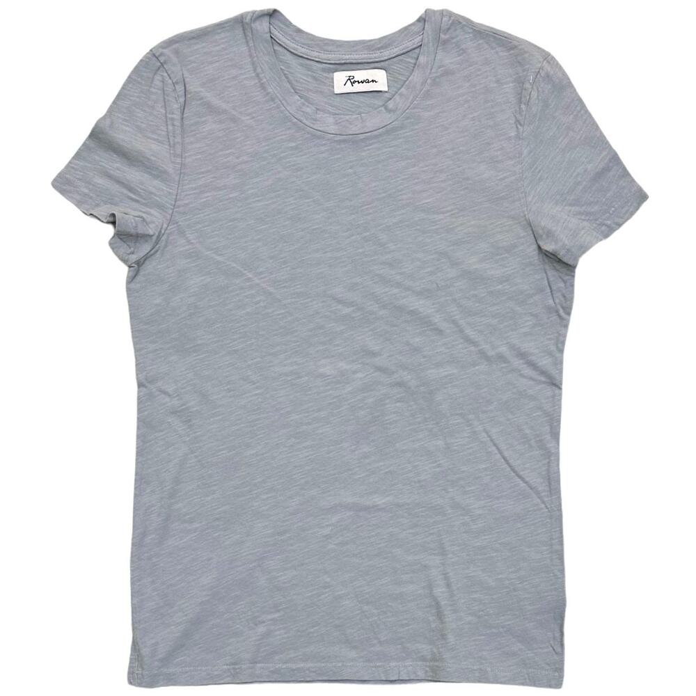 Rowan Women's Tyler Slub Cotton Short Sleeve Top Tee T-Shirt in Light Grey